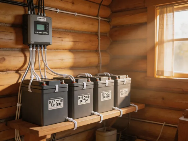 Off-grid cabin power room